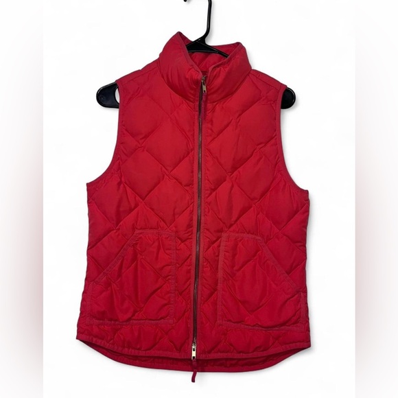 J. Crew Jackets & Blazers - J Crew Orange/Red Quilted Women's Vest Puffer